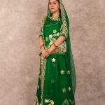 Bottle Green Gottapatti Rajputi Poshak | Traditional Sikhiya Work on Bamber Satin | Jaipurio Designer Collection